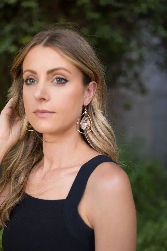 Multi-Color Acrylic Teardrop Chandelier Earrings Baubles by B