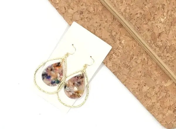 Multi-Color Acrylic Teardrop Chandelier Earrings Baubles by B