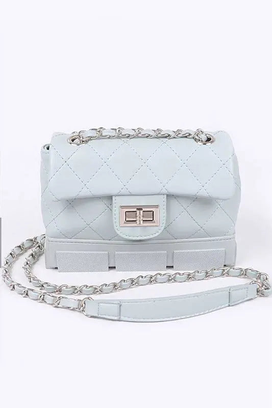 Silicon Bottom Quilted Shouder Bag Artini Accessories Mint O/S