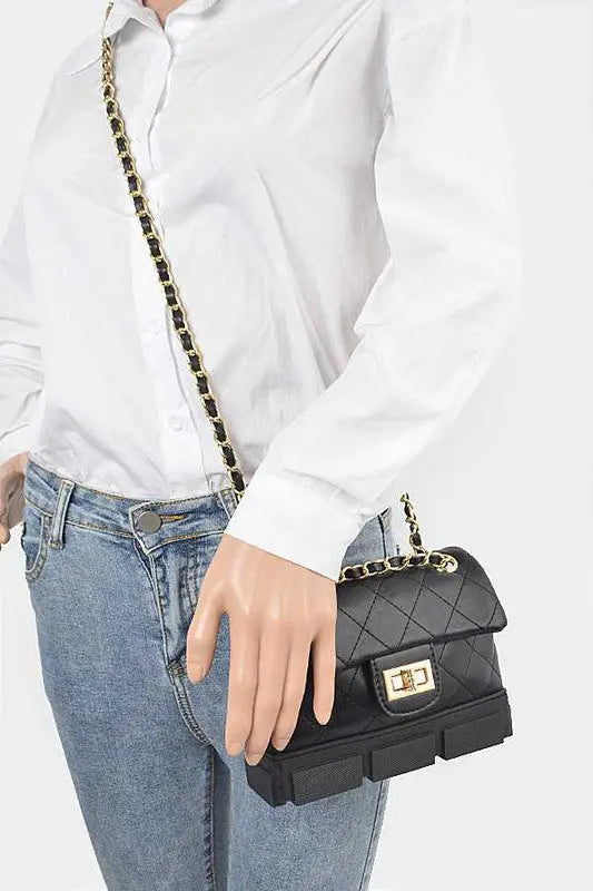 Silicon Bottom Quilted Shouder Bag Artini Accessories