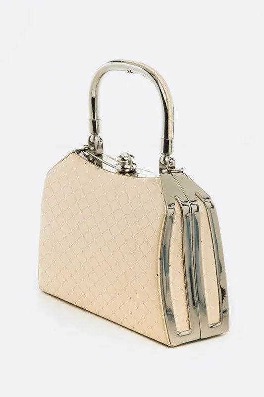 Satin Top Handle Box Clutch LA Jewelry Plaza