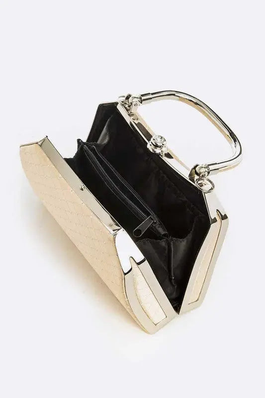 Satin Top Handle Box Clutch LA Jewelry Plaza
