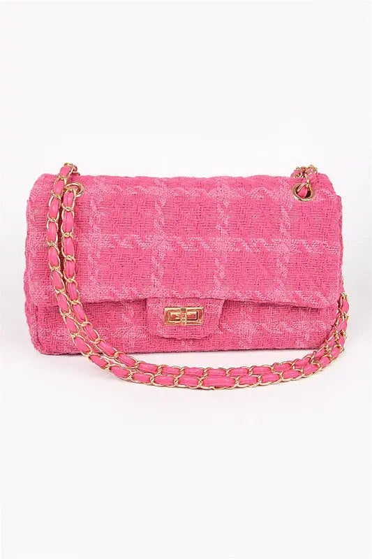 Quilted Tweed Convertible Shoulder Bag Artini Accessories