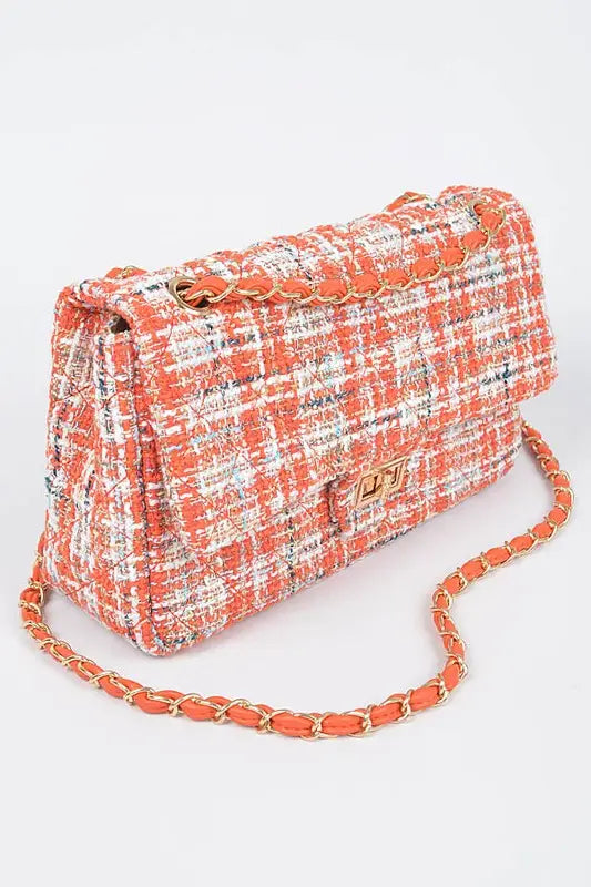 Quilted Tweed Convertible Shoulder Bag Artini Accessories