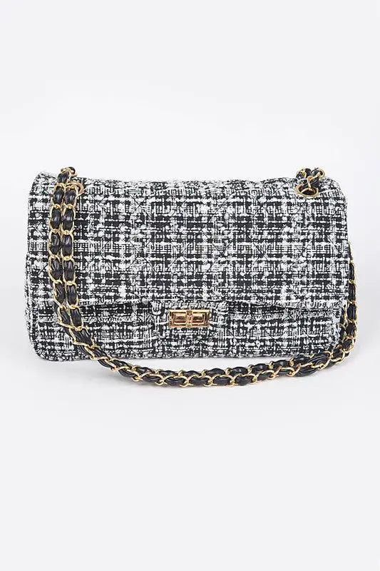 Quilted Tweed Convertible Shoulder Bag Artini Accessories