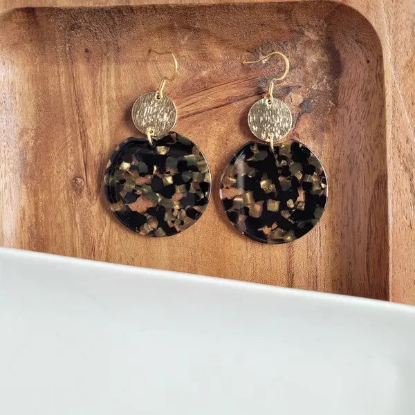 Zoey Earrings - Black & Bronze Spiffy & Splendid