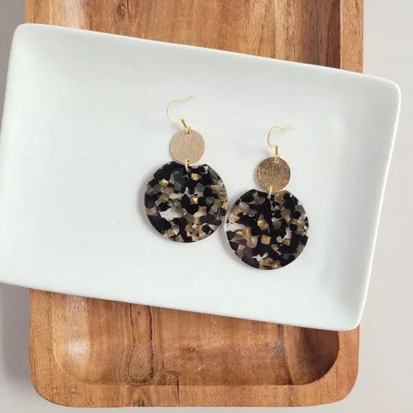 Zoey Earrings - Black & Bronze Spiffy & Splendid
