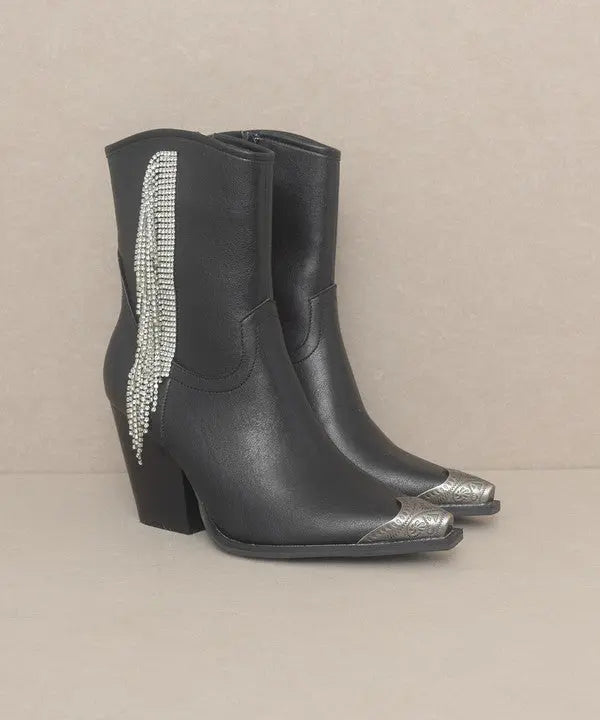 OASIS SOCIETY Kai - Rhinestone Fringe Boots Oasis Society BLACK 6