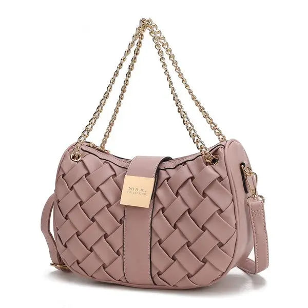 MKF Solari Braided Chain Shoulder Bag by Mia K MKF Collection by Mia K Pink One Size