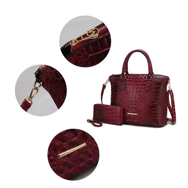 MKF Liora Croc Embossed Tote and Set by Mia K MKF Collection by Mia K