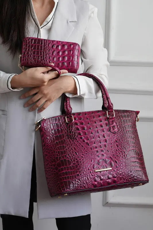 MKF Liora Croc Embossed Tote and Set by Mia K MKF Collection by Mia K