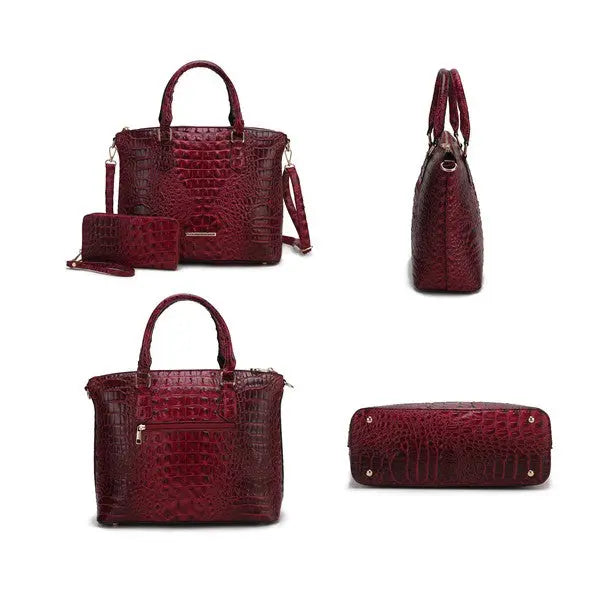 MKF Liora Croc Embossed Tote and Set by Mia K MKF Collection by Mia K
