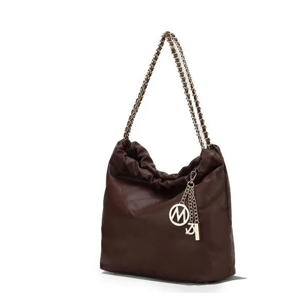 MKF Celestine Quilted Shoulder Bag by Mia K MKF Collection by Mia K Coffee One Size