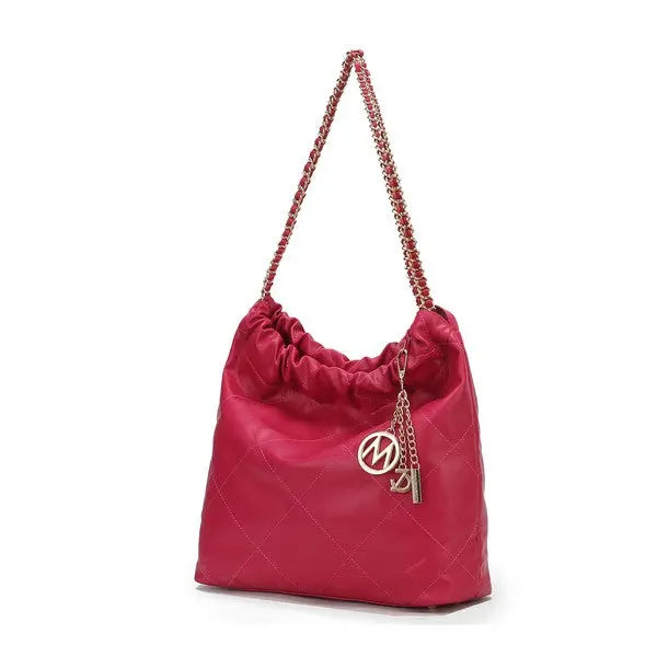 MKF Celestine Quilted Shoulder Bag by Mia K MKF Collection by Mia K Fuchsia One Size