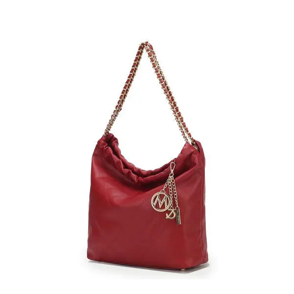 MKF Celestine Quilted Shoulder Bag by Mia K MKF Collection by Mia K Wine One Size