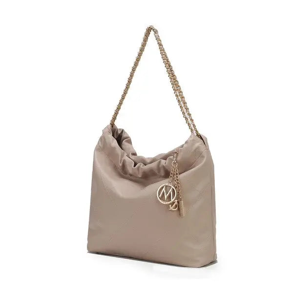 MKF Celestine Quilted Shoulder Bag by Mia K MKF Collection by Mia K Beige One Size
