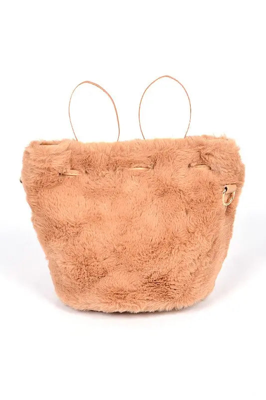 Faux Fur Plush Bunny Ear Crossbody Swing Bag LA Jewelry Plaza