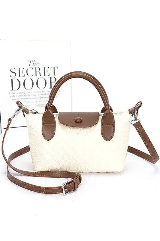 Embossed Textured Top Handle Small Crossbody Bag LA Jewelry Plaza