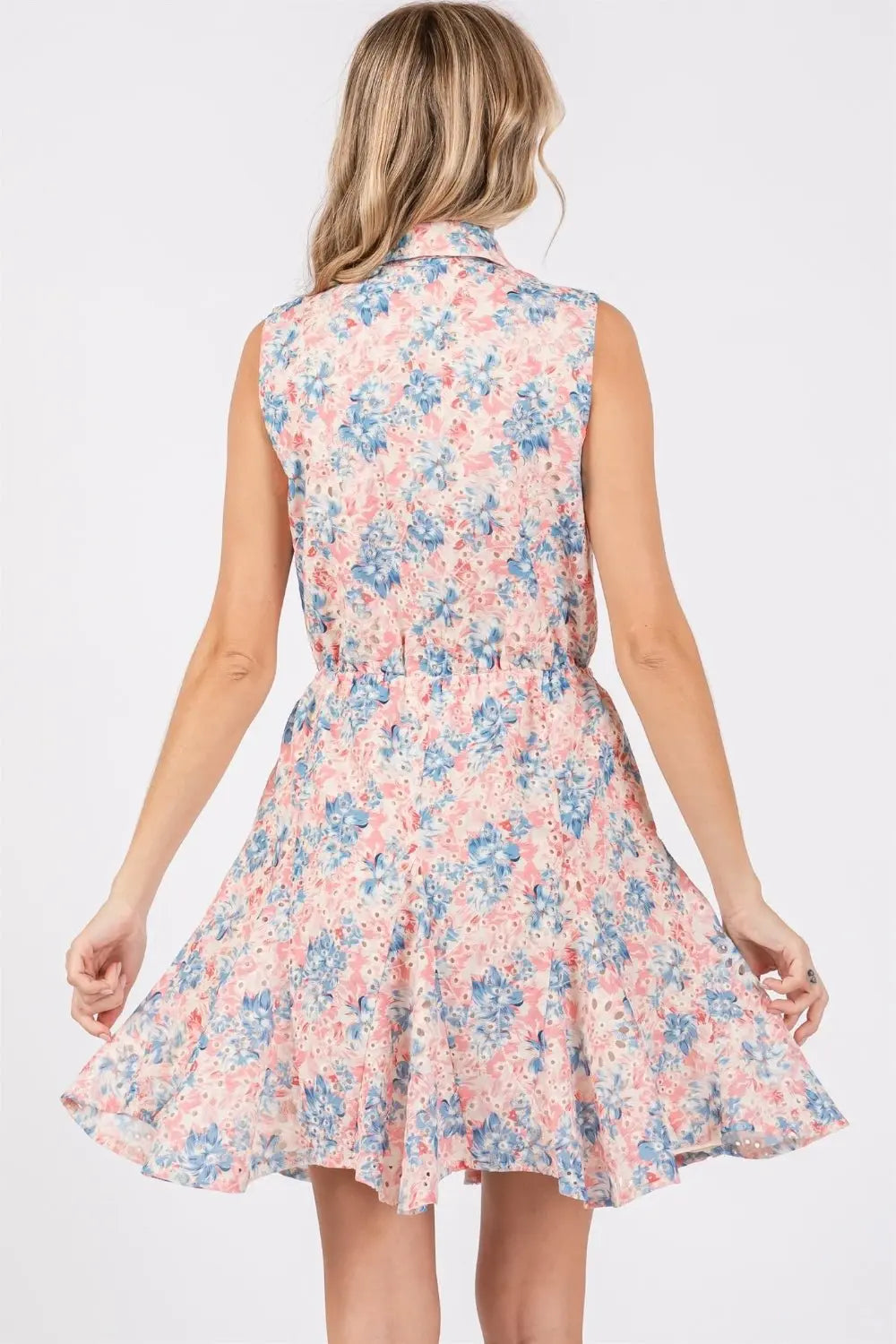 GeeGee Floral Sleeveless Mini Dress Dresses Trendsi   