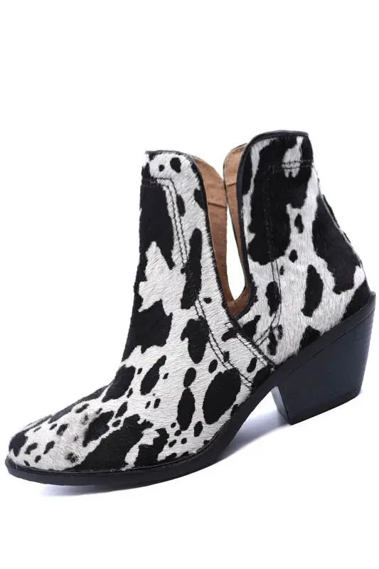 Western Cut Out Animal Hair Booties Miami Shoe Wholesale