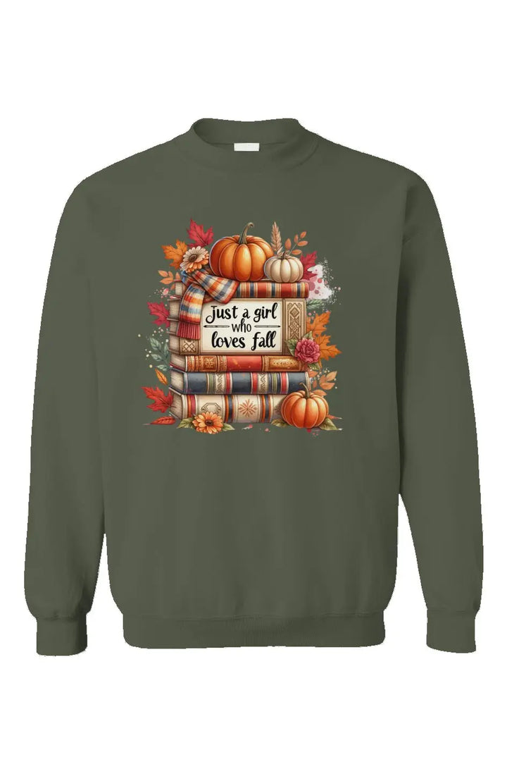 Just a Girl (With Books) Sweatshirts Apliiq   