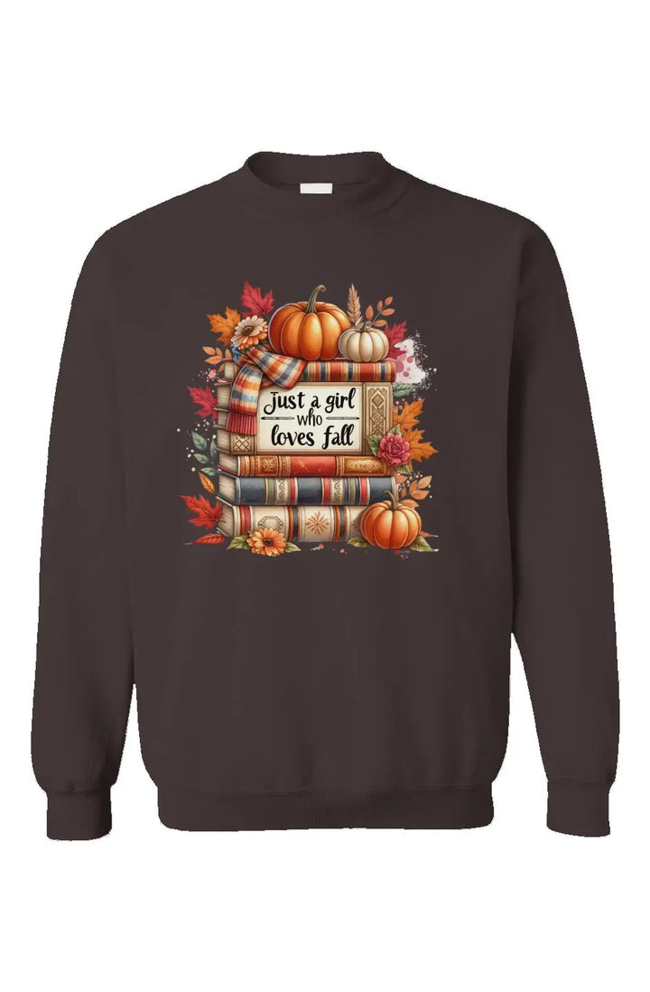 Just a Girl (With Books) Sweatshirts Apliiq   