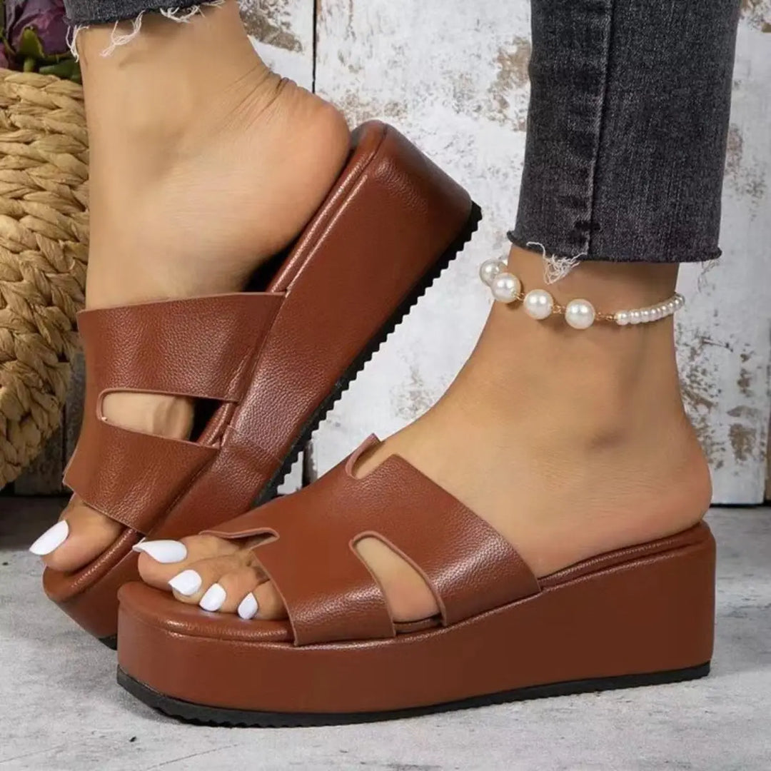 Open Toe Wedge Sandals Shoes Trendsi 5 Chocolate 