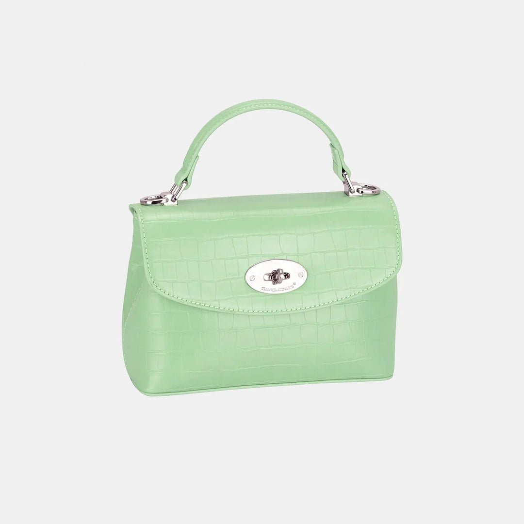 David Jones Texture PU Leather Handbag Handbags Trendsi One Size Light Green 