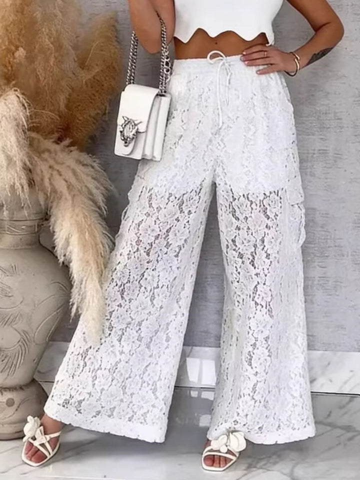 Romance in Lace Wide-Leg Pants Trendsi