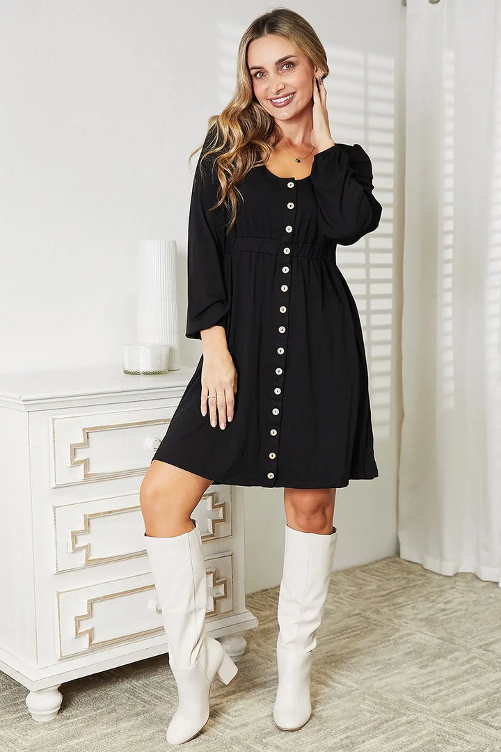 Double Take Long Sleeve Dress Dresses Trendsi   