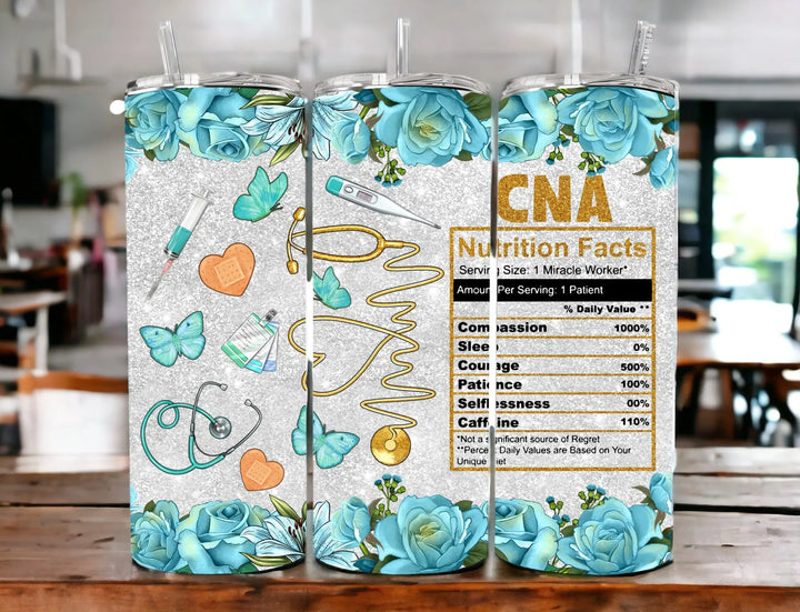 Healthcare-Themed Drinkware Tumblers Kimz Cove 20 oz. Skinny CNA Nutrition Facts 