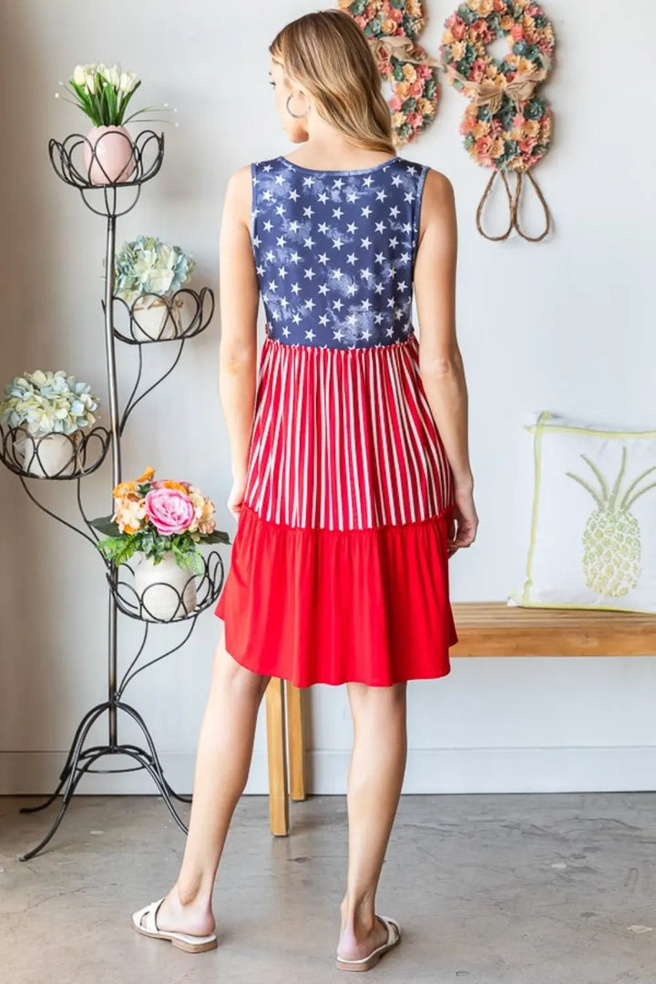 US Flag Theme Tank Dress Dresses Trendsi   