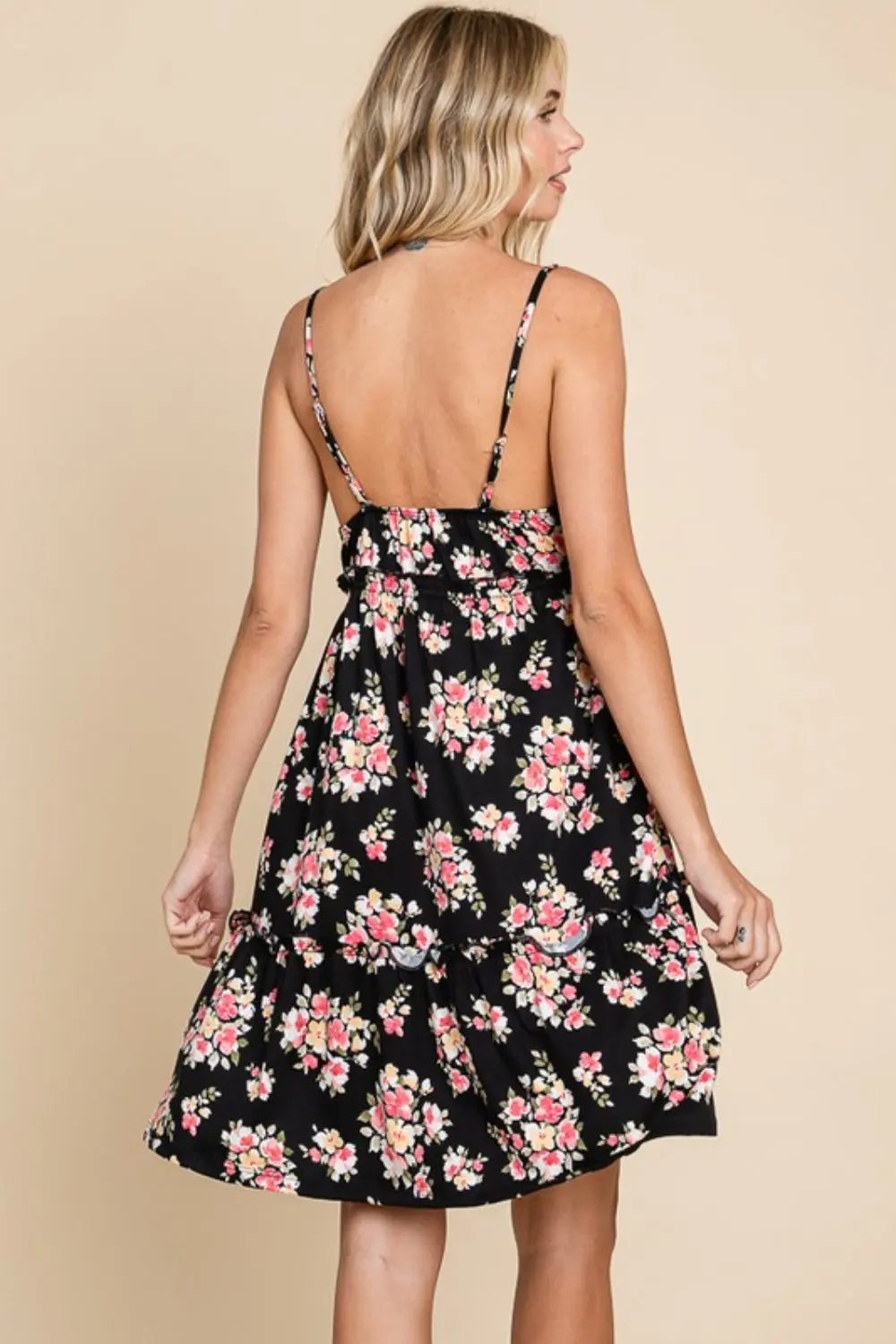 Culture Code Full Size Floral Frill Cami Dress Dresses Trendsi   