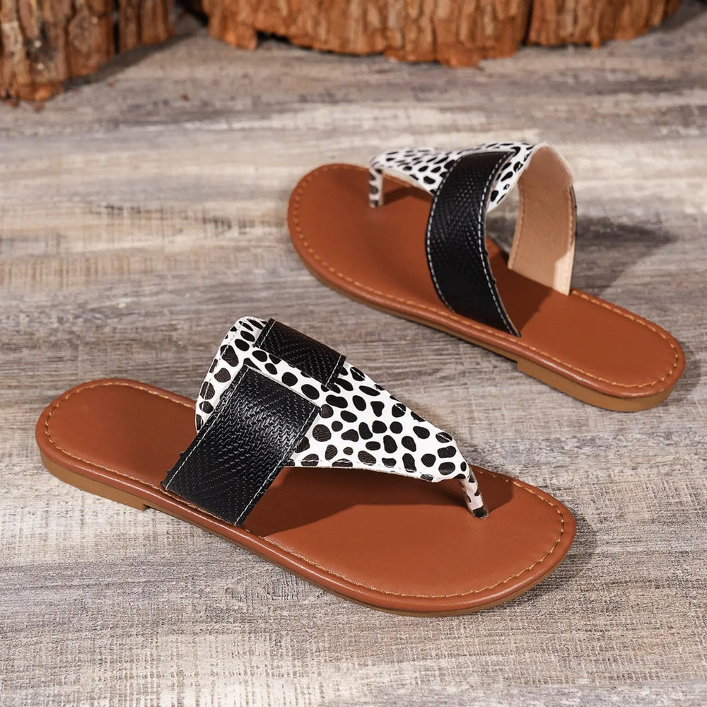 Animal Print Open Toe Sandals Shoes Trendsi   