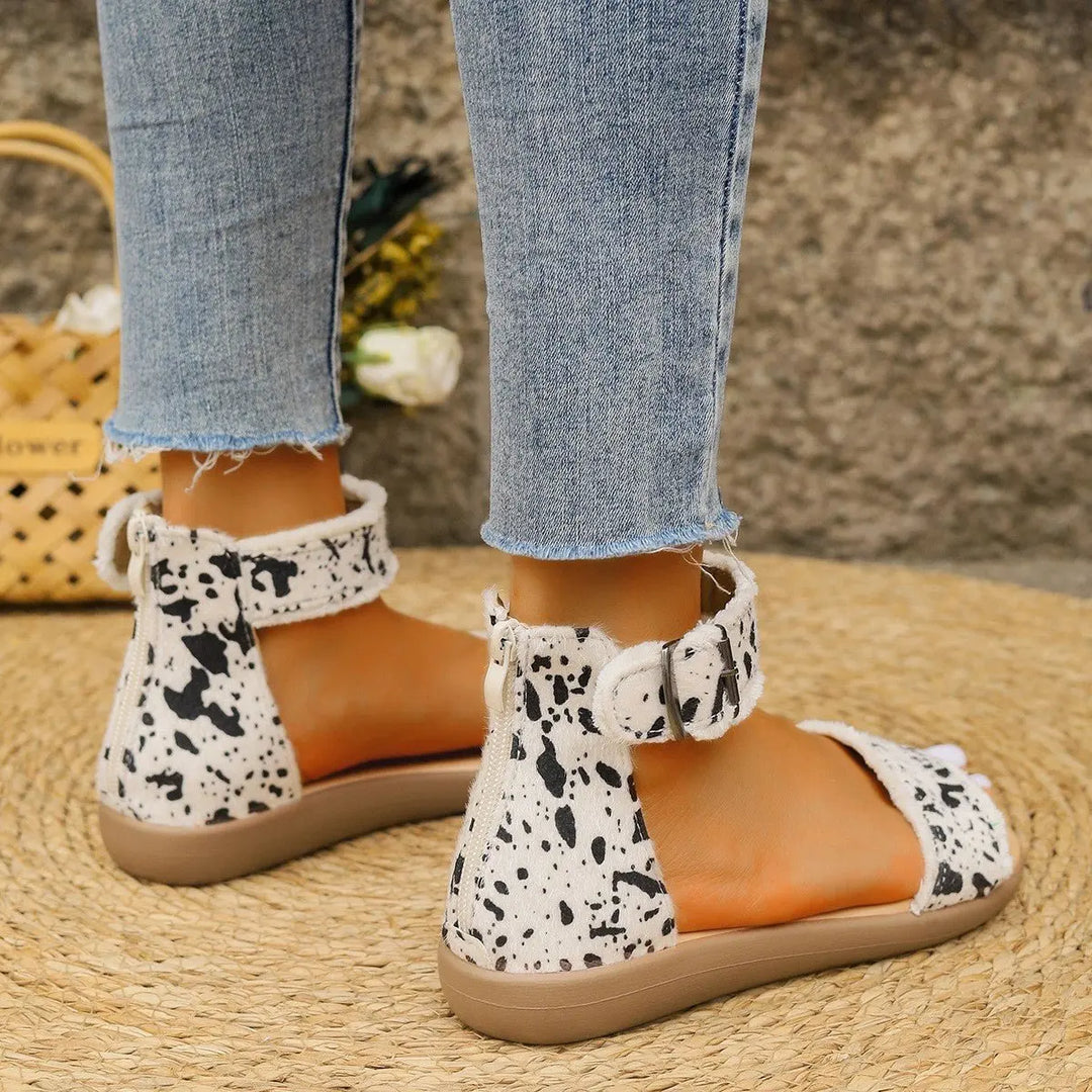 Animal Print Open Toe Sandals Shoes Trendsi   