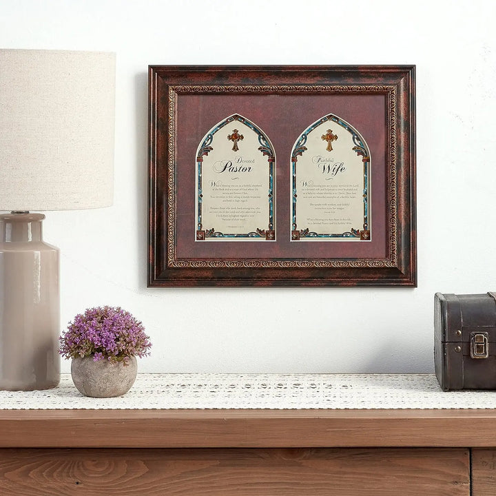 Pastor & Pastor's Framed Wall Art w/ Rhinestone Home Decor & Gifts Faithworks   