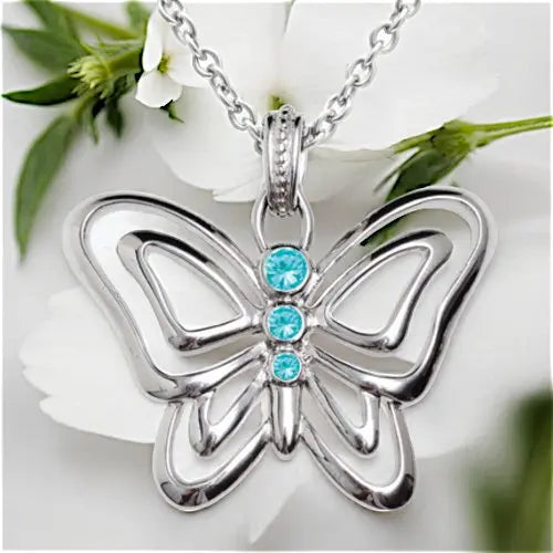 Butterfly Necklace Necklaces Blue Asteria   