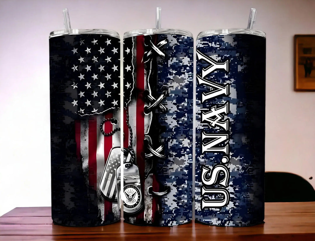 Patriotic Tumblers Tumblers Kimz Cove 20 oz. Navy 