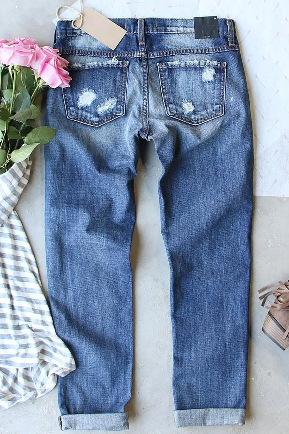 Patriotic Mid-Rise Straight Jeans Jeans Trendsi   