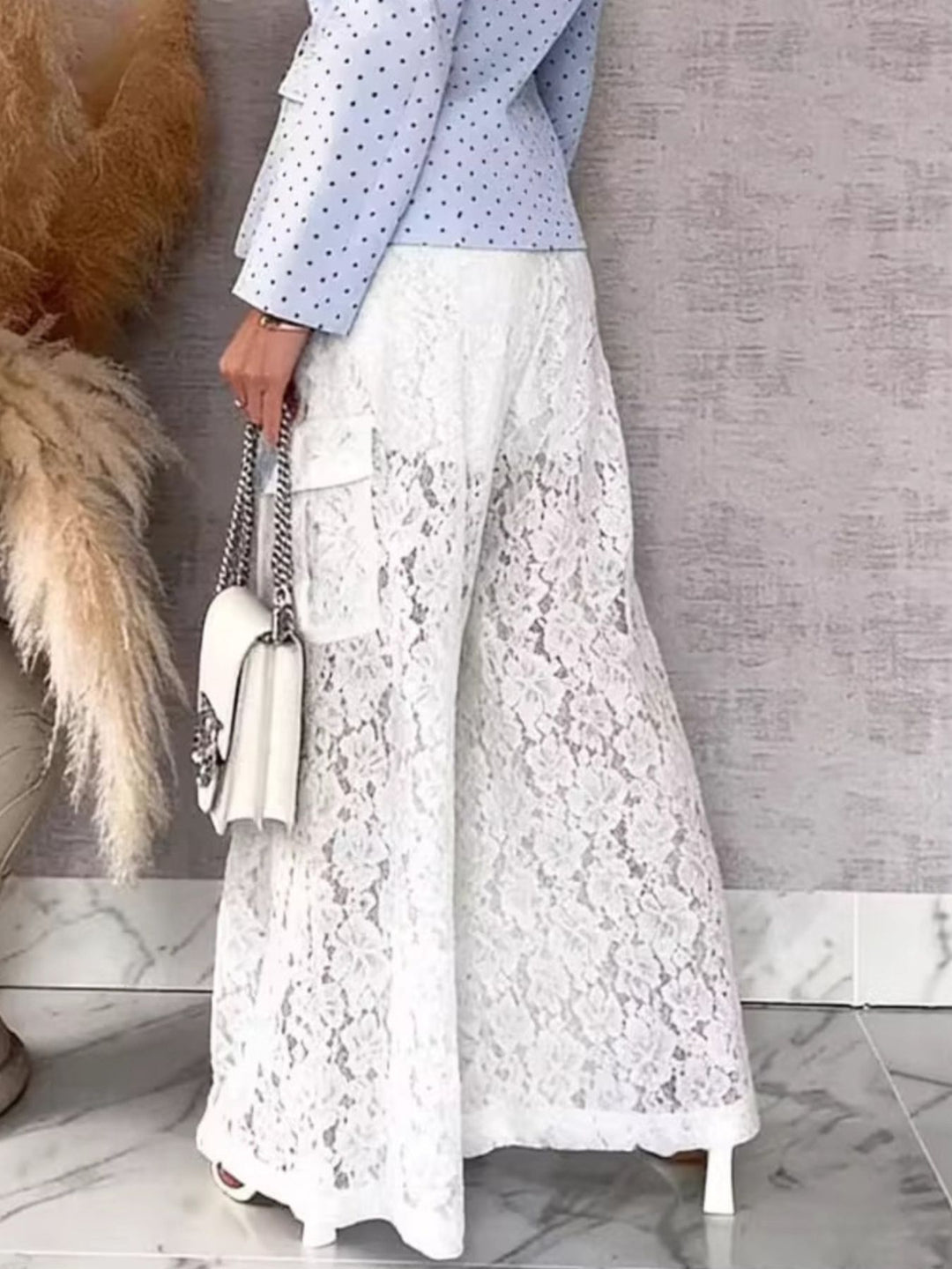 Romance in Lace Wide-Leg Pants Trendsi