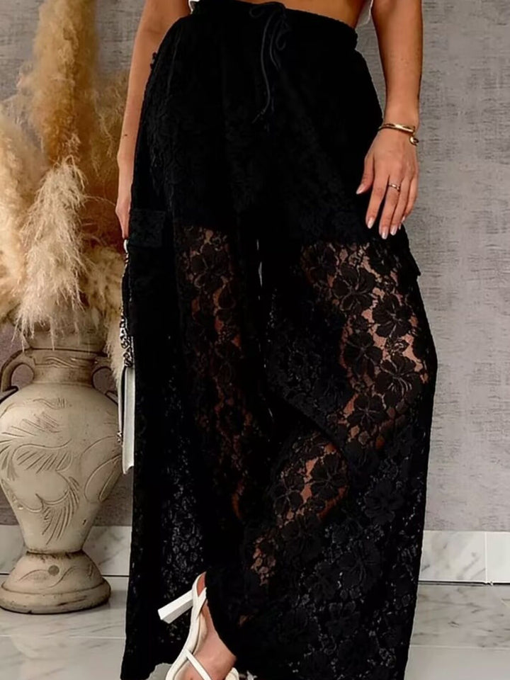 Romance in Lace Wide-Leg Pants Trendsi