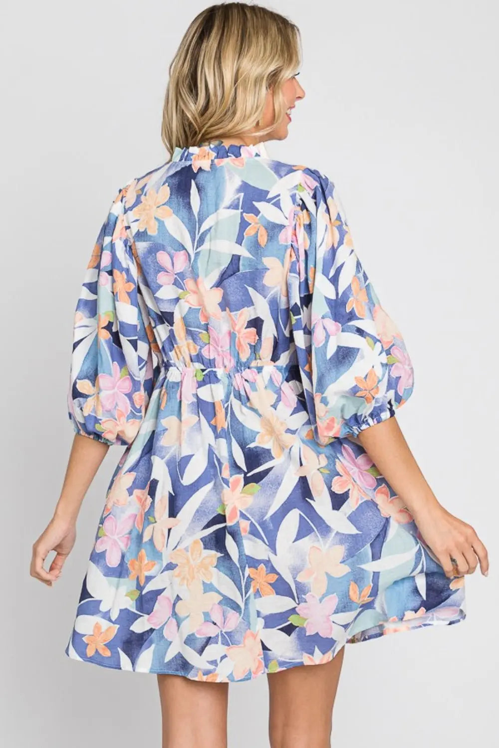 GeeGee Floral Print Mini Dress Dresses Trendsi   