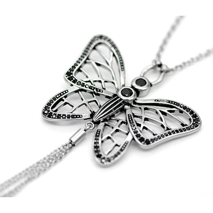 Stainless Steel Butterfly Necklace Necklaces Blue Asteria   