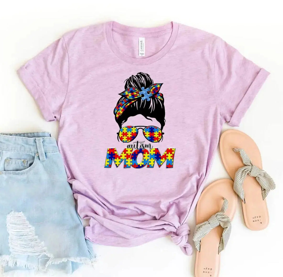 Autism Mom T-Shirt Shirts & Tops Agate   