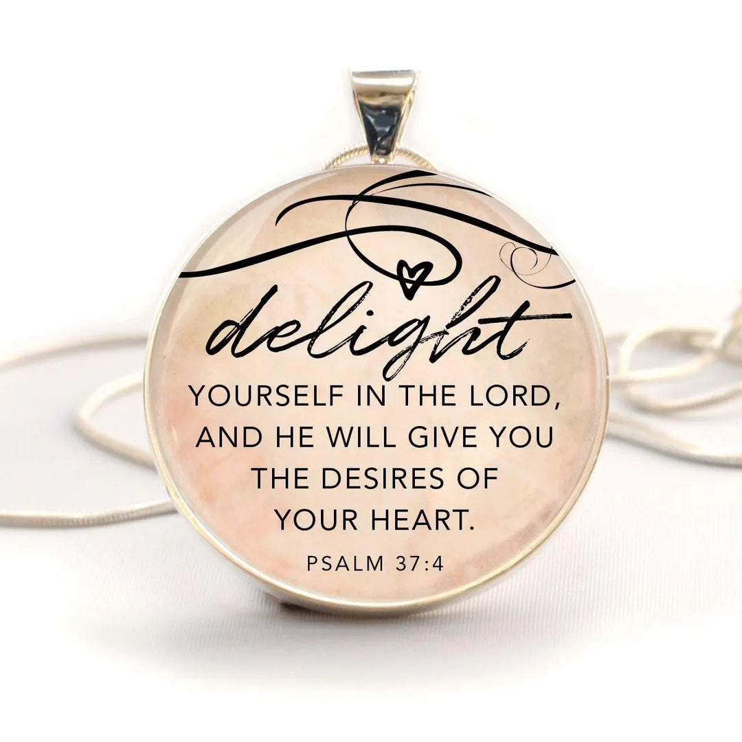 Delight Yourself in the Lord Glass Necklace Necklaces Orchid Briseis   