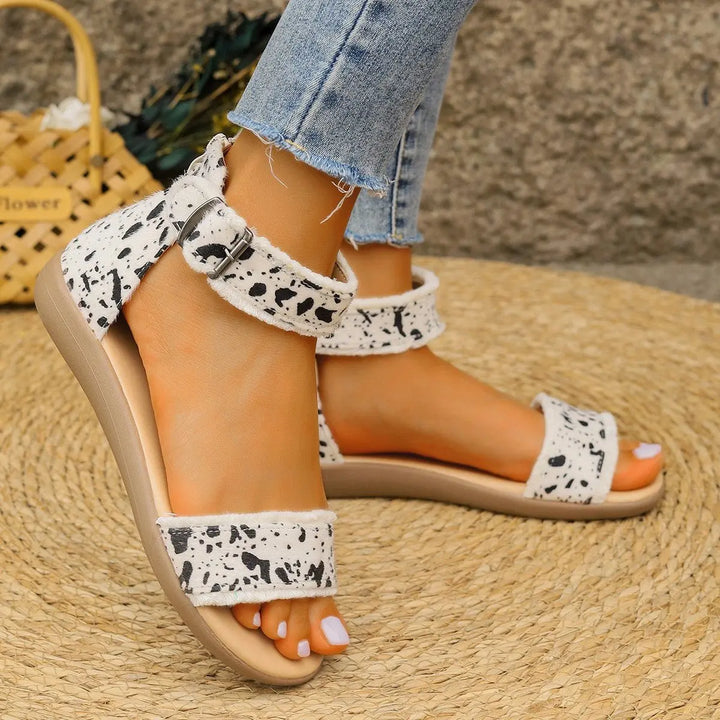 Animal Print Open Toe Sandals Shoes Trendsi   