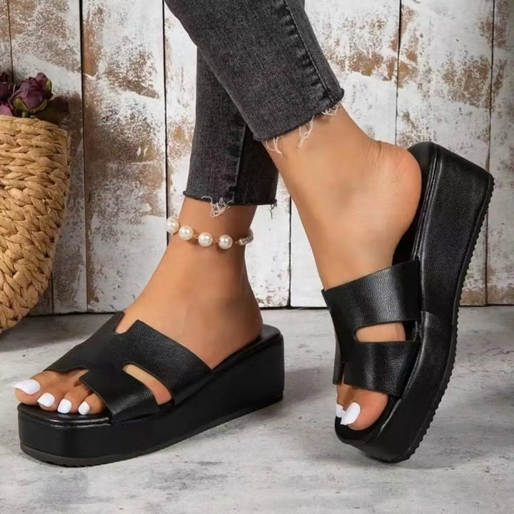 Open Toe Wedge Sandals Shoes Trendsi 5 Black 