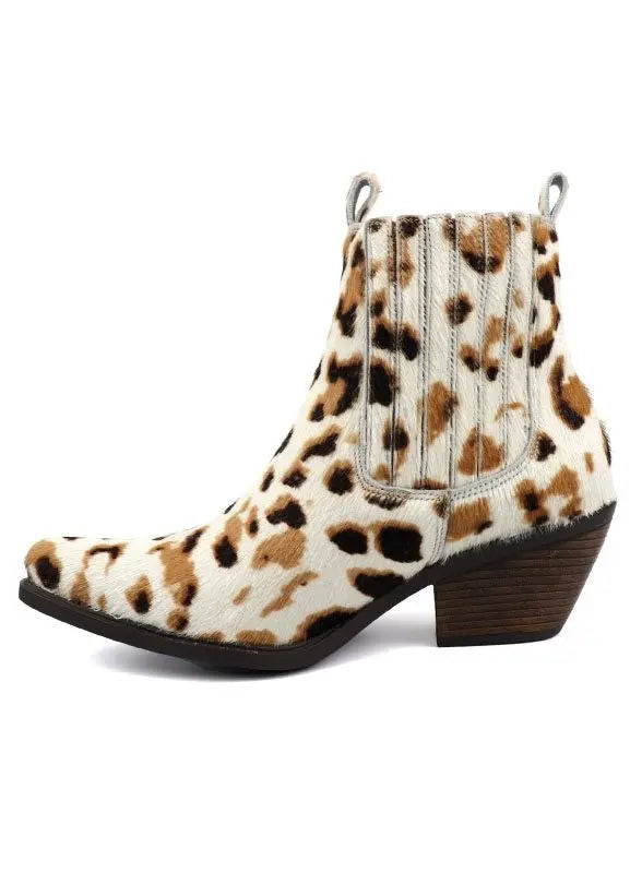 Chelsea Western Fashion Bootie Miami Shoe Wholesale Spotted Cow 7