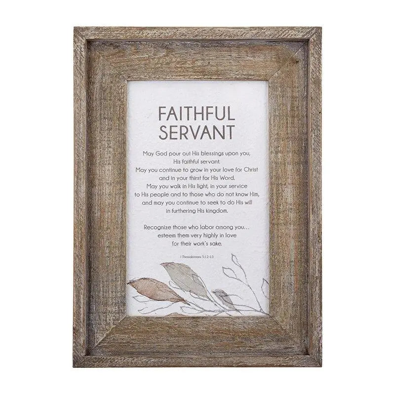 Framed Wall Art for Pastor, Pastor's Wife, Faithful Servant Home Decor & Gifts Faithworks Faithful Servant  