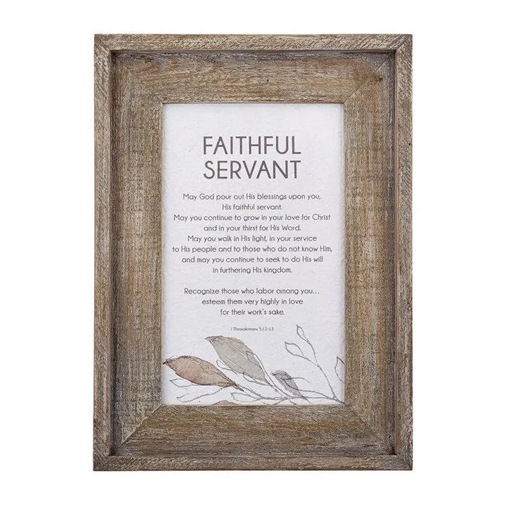 Framed Wall Art for Pastor, Pastor's Wife, Faithful Servant Home Decor & Gifts Faithworks Faithful Servant  